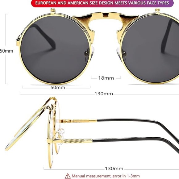 ROUND FLIP UP WOMAN'S SUNGLASSES - Picture 7 of 10